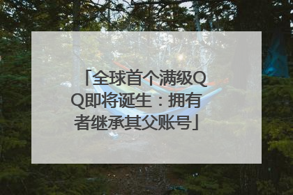全球首个满级QQ即将诞生：拥有者继承其父账号