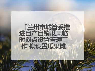 兰州市城管委推进自产自销瓜果临时摊点设置管理工作 拟设置瓜果摊点2000余个