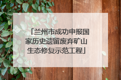 兰州市成功申报国家历史遗留废弃矿山生态修复示范工程