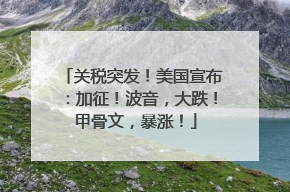 关税突发！美国宣布：加征！波音，大跌！甲骨文，暴涨！