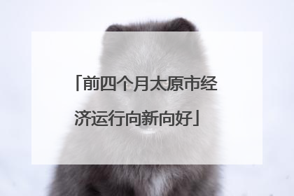前四个月太原市经济运行向新向好
