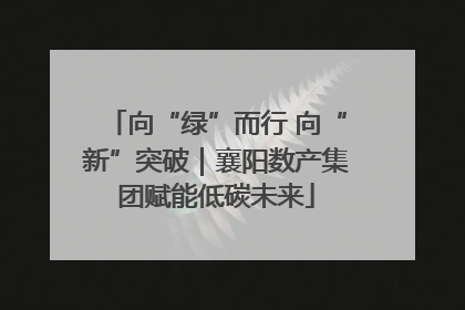 向“绿”而行 向“新”突破｜襄阳数产集团赋能低碳未来