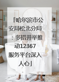 哈尔滨市公安局松北分局：多措并举推动12367服务平台深入人心