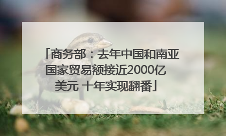 商务部：去年中国和南亚国家贸易额接近2000亿美元 十年实现翻番