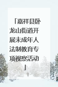 嘉祥县卧龙山街道开展未成年人法制教育专项视察活动