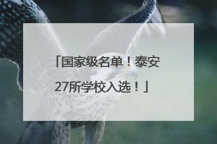 国家级名单！泰安27所学校入选！