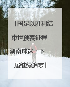 国足以胜利结束世预赛征程 湖南球迷：下一届继续追梦