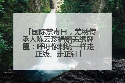 国际禁毒日，羌绣传承人陈云珍捐赠羌绣牌匾：呼吁像刺绣一样走正线、走正针