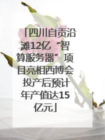四川自贡沿滩12亿“智算服务器”项目亮相西博会 投产后预计年产值达15亿元