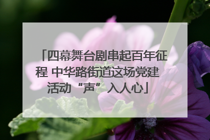 四幕舞台剧串起百年征程 中华路街道这场党建活动“声”入人心