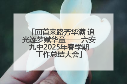 回首来路芳华满 追光逐梦赋华章——六安九中2025年春学期工作总结大会