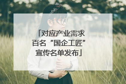 对应产业需求 百名“国企工匠”宣传名单发布