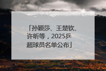 孙颖莎、王楚钦、许昕等，2025乒超球员名单公布