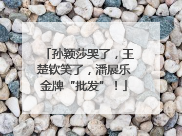 孙颖莎哭了，王楚钦笑了，潘展乐金牌“批发”！