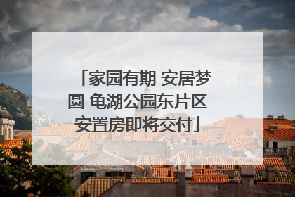 家园有期 安居梦圆 龟湖公园东片区安置房即将交付