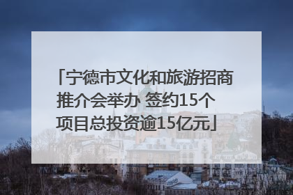 宁德市文化和旅游招商推介会举办 签约15个项目总投资逾15亿元