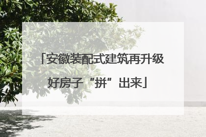 安徽装配式建筑再升级 好房子“拼”出来