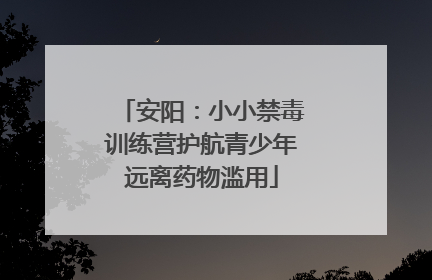 安阳：小小禁毒训练营护航青少年远离药物滥用