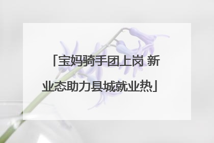 宝妈骑手团上岗 新业态助力县城就业热