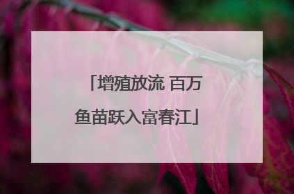 增殖放流 百万鱼苗跃入富春江