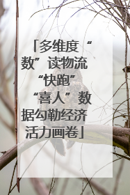 多维度“数”读物流“快跑” “喜人”数据勾勒经济活力画卷
