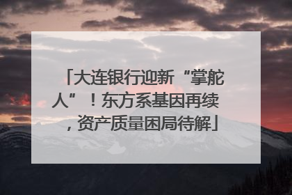 大连银行迎新“掌舵人”！东方系基因再续，资产质量困局待解