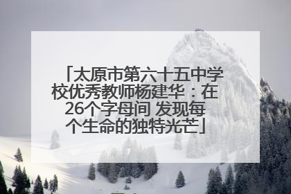 太原市第六十五中学校优秀教师杨建华：在26个字母间 发现每个生命的独特光芒