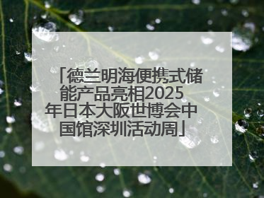 德兰明海便携式储能产品亮相2025年日本大阪世博会中国馆深圳活动周