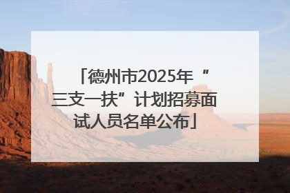 德州市2025年“三支一扶”计划招募面试人员名单公布