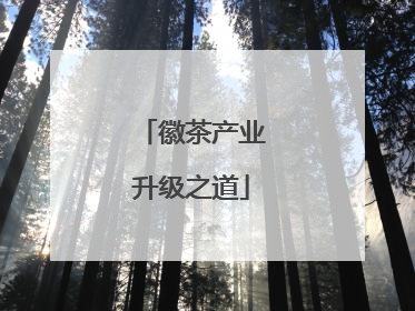 徽茶产业升级之道