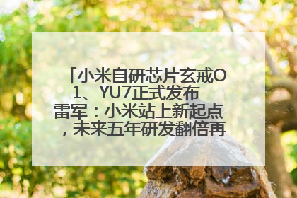 小米自研芯片玄戒O1、YU7正式发布 雷军：小米站上新起点，未来五年研发翻倍再投2000亿元