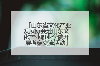 山东省文化产业发展协会赴山东文化产业职业学院开展考察交流活动