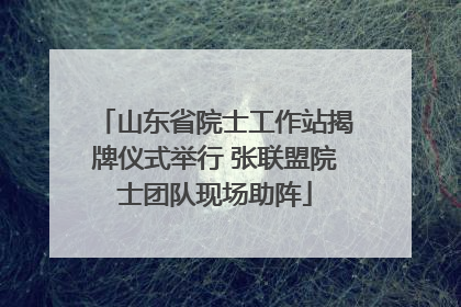山东省院士工作站揭牌仪式举行 张联盟院士团队现场助阵