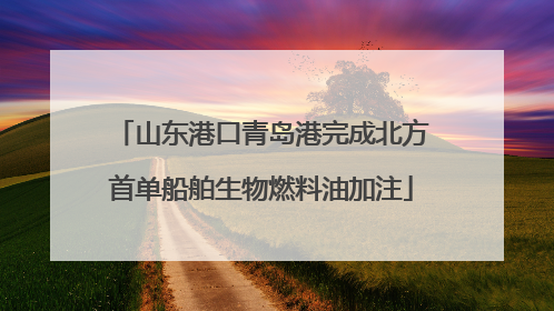 山东港口青岛港完成北方首单船舶生物燃料油加注