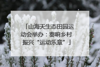 山海天生态田园运动会举办：奏响乡村振兴“运动乐章”