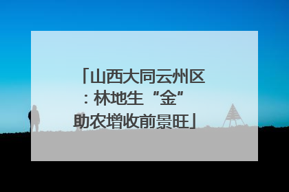 山西大同云州区：林地生“金” 助农增收前景旺