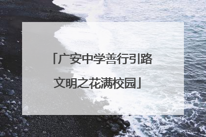 广安中学善行引路 文明之花满校园