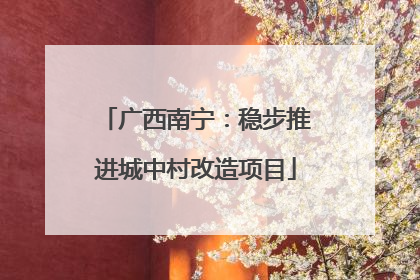广西南宁：稳步推进城中村改造项目