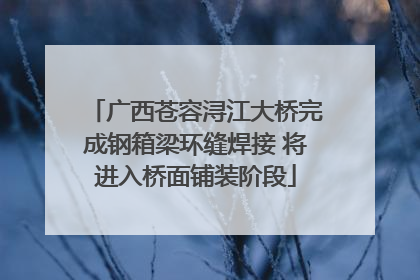 广西苍容浔江大桥完成钢箱梁环缝焊接 将进入桥面铺装阶段