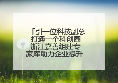 引一位科技副总 打通一个科创圈 浙江嘉善组建专家库助力企业提升自主创新能力