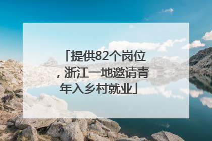 提供82个岗位，浙江一地邀请青年入乡村就业