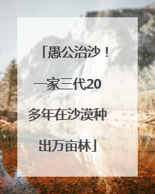 愚公治沙！一家三代20多年在沙漠种出万亩林