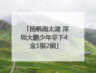 扬帆南太湖 深圳大鹏少年拿下4金1银2铜