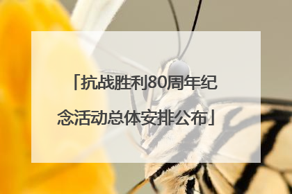 抗战胜利80周年纪念活动总体安排公布