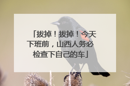 拔掉！拔掉！今天下班前，山西人务必检查下自己的车