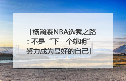 杨瀚森NBA选秀之路：不是“下一个姚明” 努力成为最好的自己