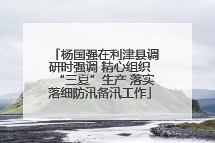 杨国强在利津县调研时强调 精心组织“三夏”生产 落实落细防汛备汛工作