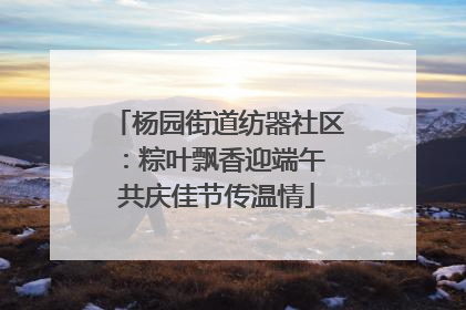 杨园街道纺器社区：粽叶飘香迎端午 共庆佳节传温情