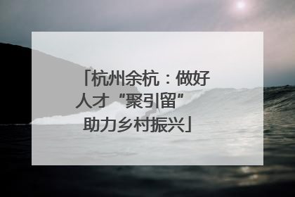 杭州余杭：做好人才“聚引留” 助力乡村振兴