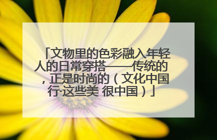 文物里的色彩融入年轻人的日常穿搭——传统的，正是时尚的（文化中国行·这些美 很中国）